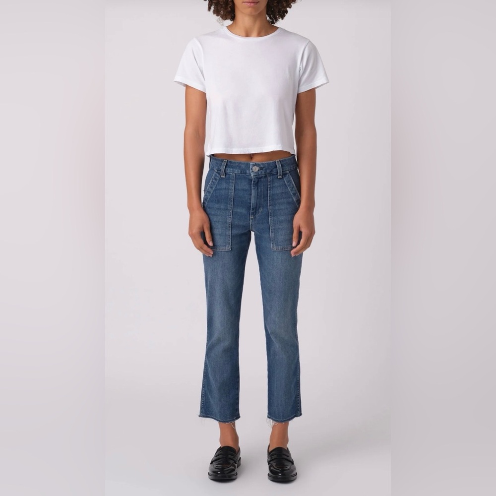 AMO Easy Army Crop Trouser Jeans with Patch Pockets Size 27
